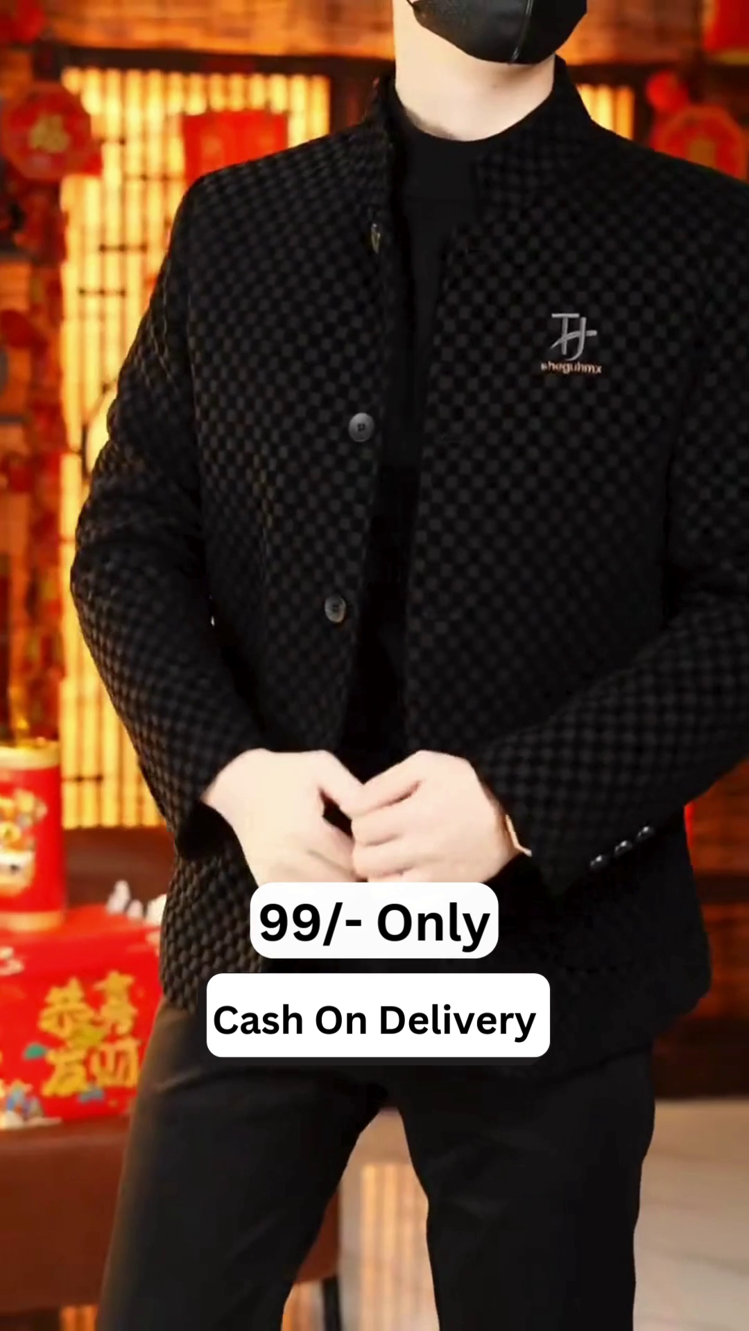 Men Checked Long Sleeves Hooded Quilted Jacket