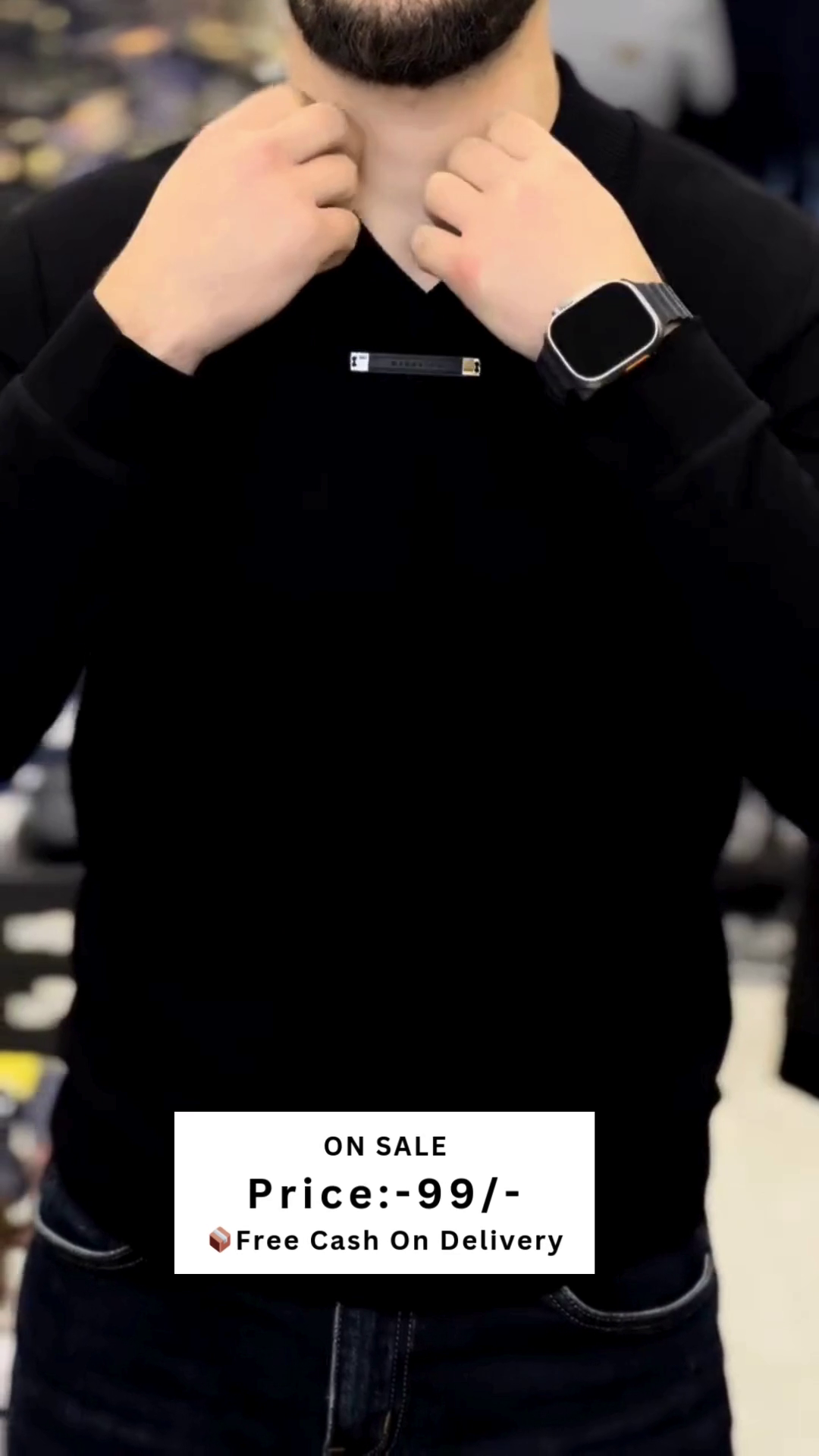 Men Self Design Polo Collar Cotton T-shirt