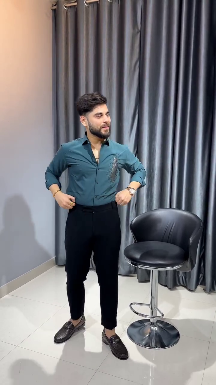 Premium Slim Fit Embellished Casual Shirt