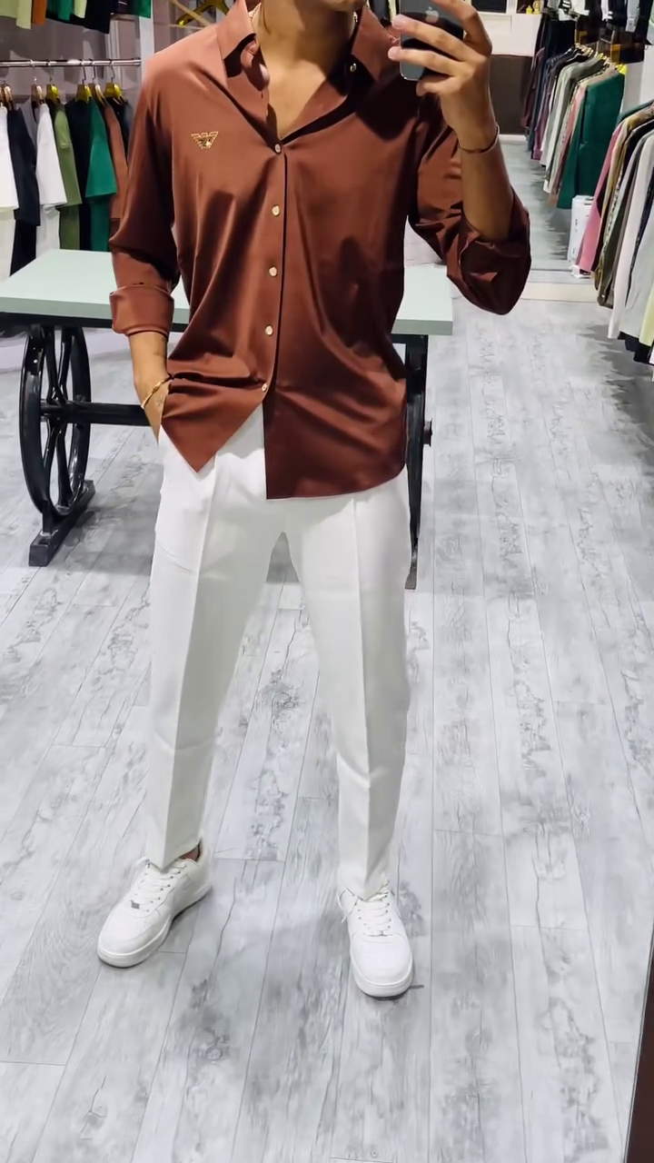 Embroidered Oversized Casual Shirt