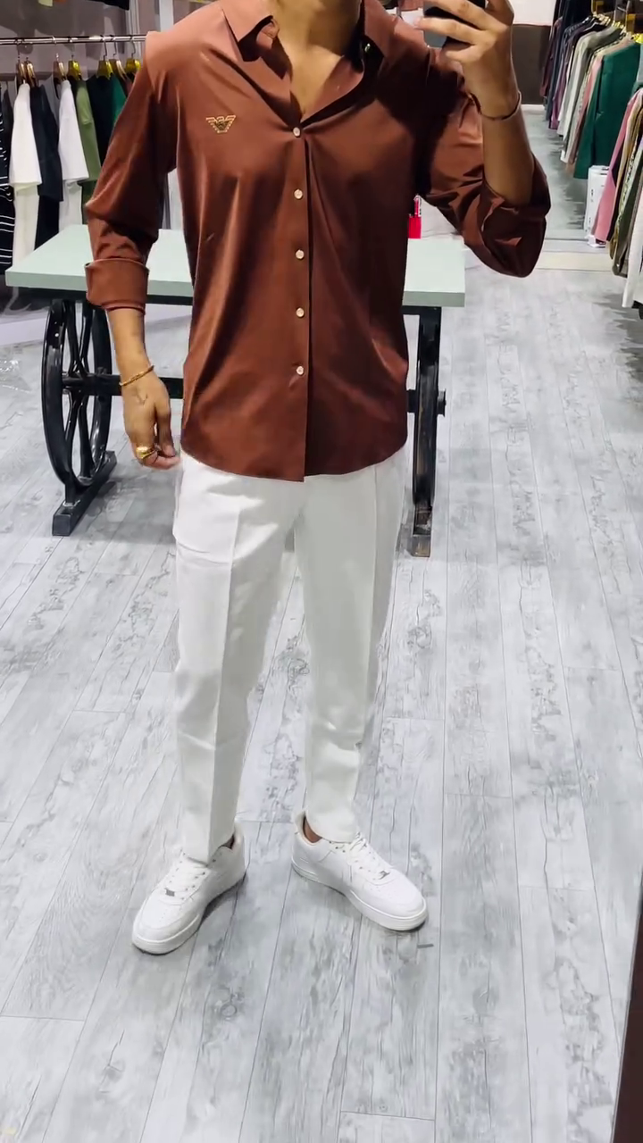Embroidered Oversized Casual Shirt
