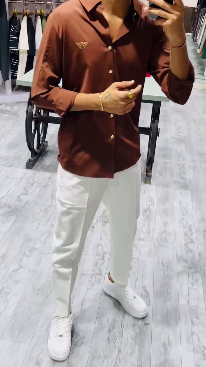Embroidered Oversized Casual Shirt