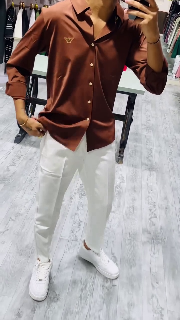 Embroidered Oversized Casual Shirt