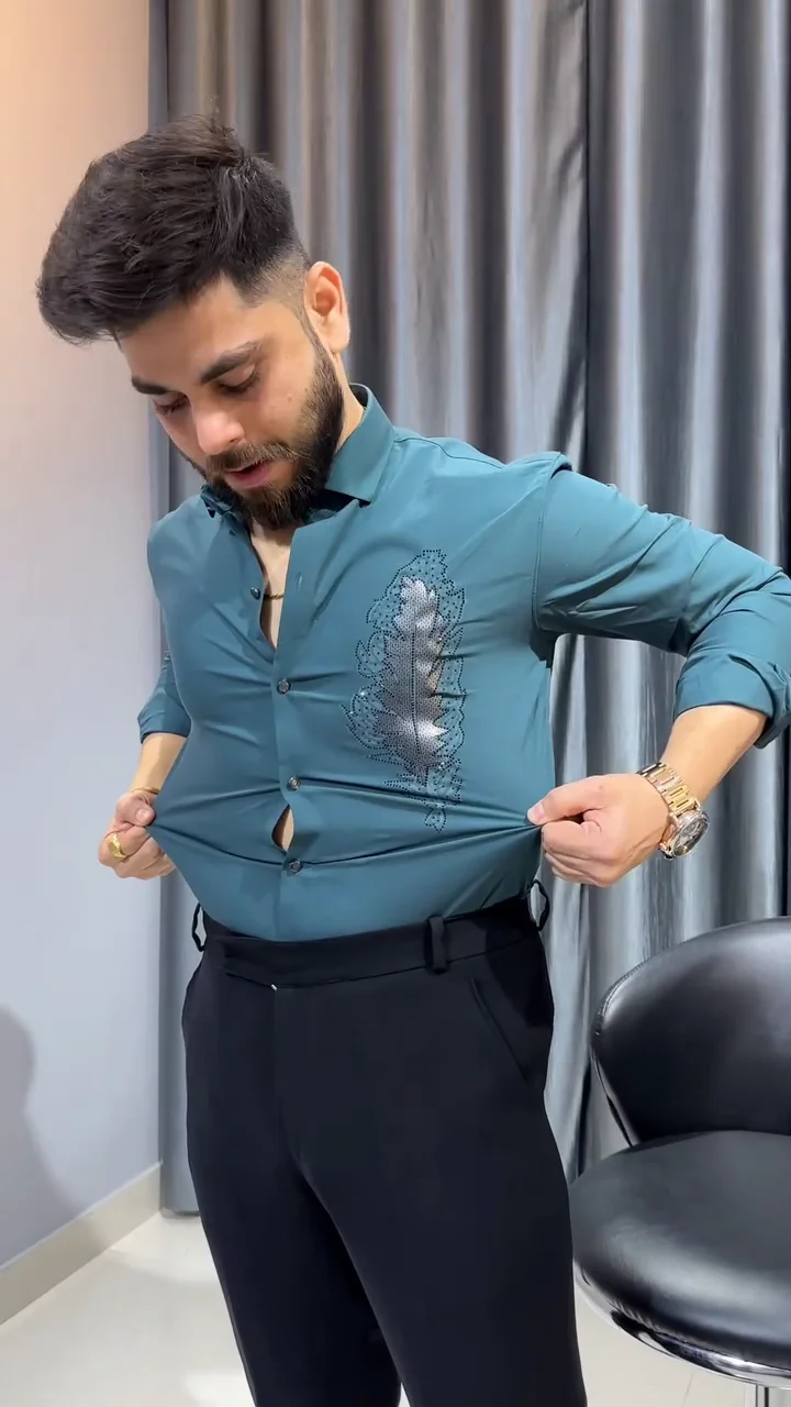 Premium Slim Fit Embellished Casual Shirt