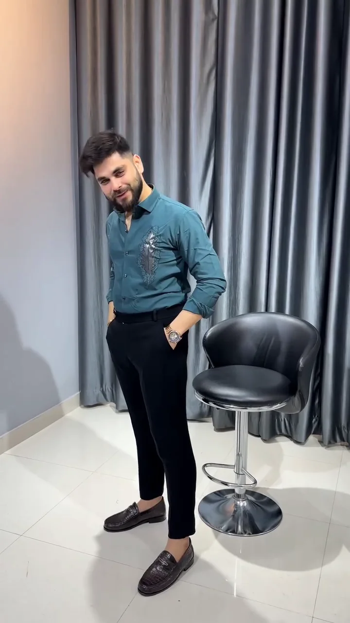 Premium Slim Fit Embellished Casual Shirt